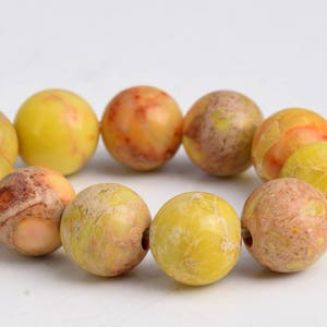 8MM Mustard Yellow Sea Sediment Imperial Jasper Beads Grade AAA Natural Round Loose Beads 7.5&quot; BULK LOT 1,3,5,10 and 50 (102768h-603)