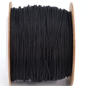 High Quality 0.8MM Carbon Black Knotting Macrame Cord Braided Thread No Elasticity 1 Spool 80 Meters Bulk Lot Options 64062-S2455 image 2