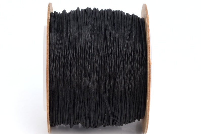 High Quality 0.8MM Carbon Black Knotting Macrame Cord Braided Thread No Elasticity 1 Spool 80 Meters Bulk Lot Options 64062-S2455 image 2