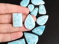 Unique Natural Blue White Larimar Pendant Drilled Grade AAA One of a Kind Gemstone