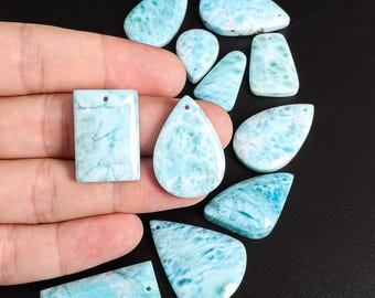 美しいラリマー、アトランティス石ペンダント、35 x 14 x 10 mm、穴