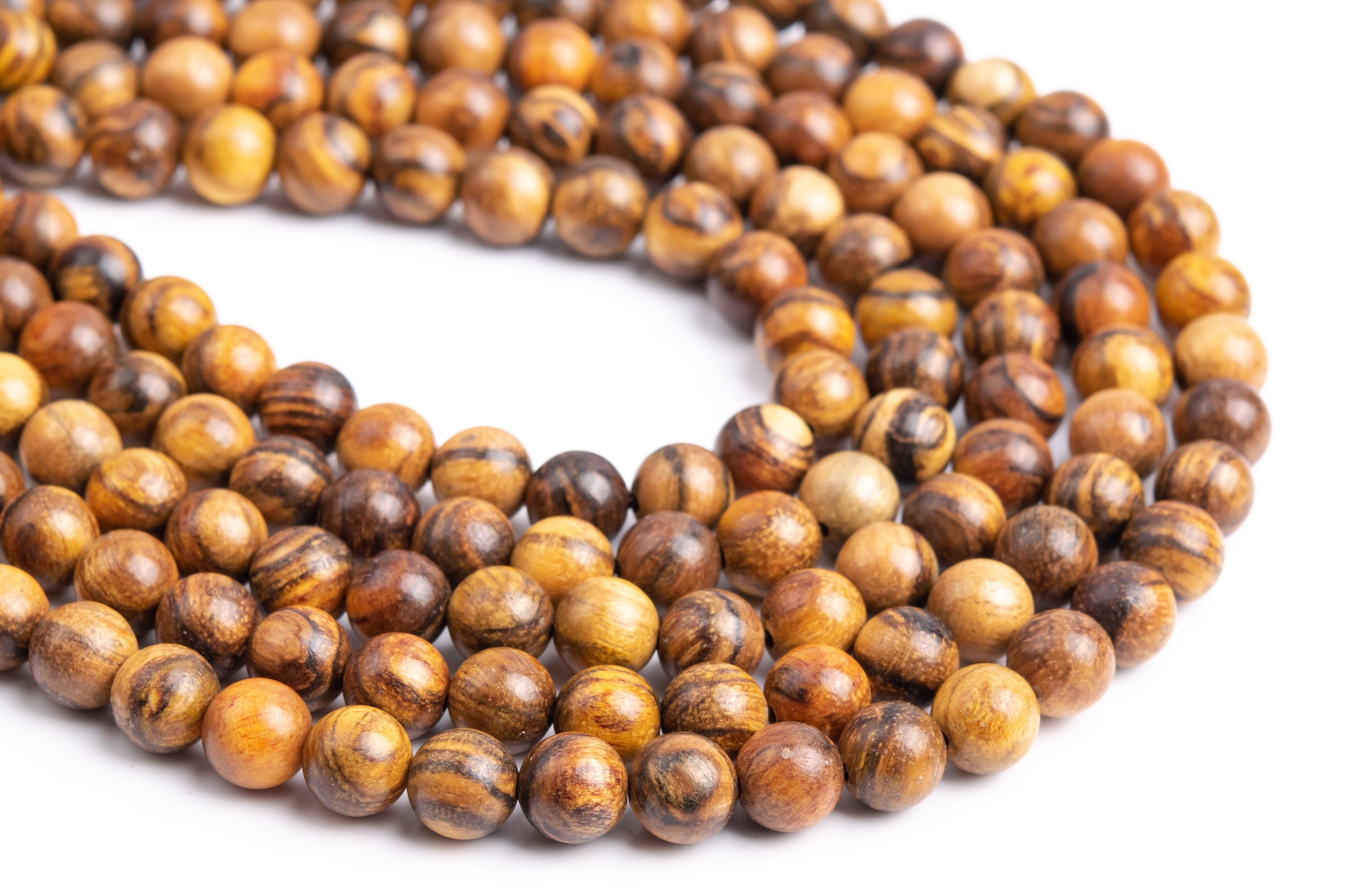 8mm 香りの良い秦南白檀製数珠 108個入り 天然木丸玉 35インチ バルク