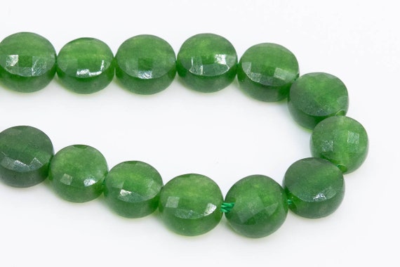 6x4MM Green Jasper Faceted Flat Round Button AAA Genuine Natural Loose Beads 
