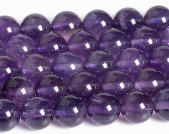 Genuine Natural AAAAA Grade Purple Amethyst Beads 4MM 6MM 8MM 10MM 12MM Smooth Round Loose Beads Bulk Lot Jewelry Making Supplies