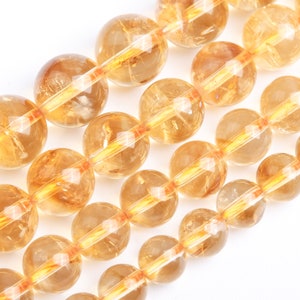 Citrine Beads Yellow Grade AA Genuine Natural Gemstone Round Loose Beads 6MM 8MM 10MM Bulk Lot Options