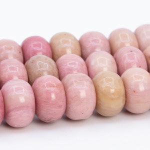 Haitian Flower Rhodonite Beads Grade AAA Genuine Natural Gemstone Rondelle Loose Beads 6MM 8MM Bulk Lot Options