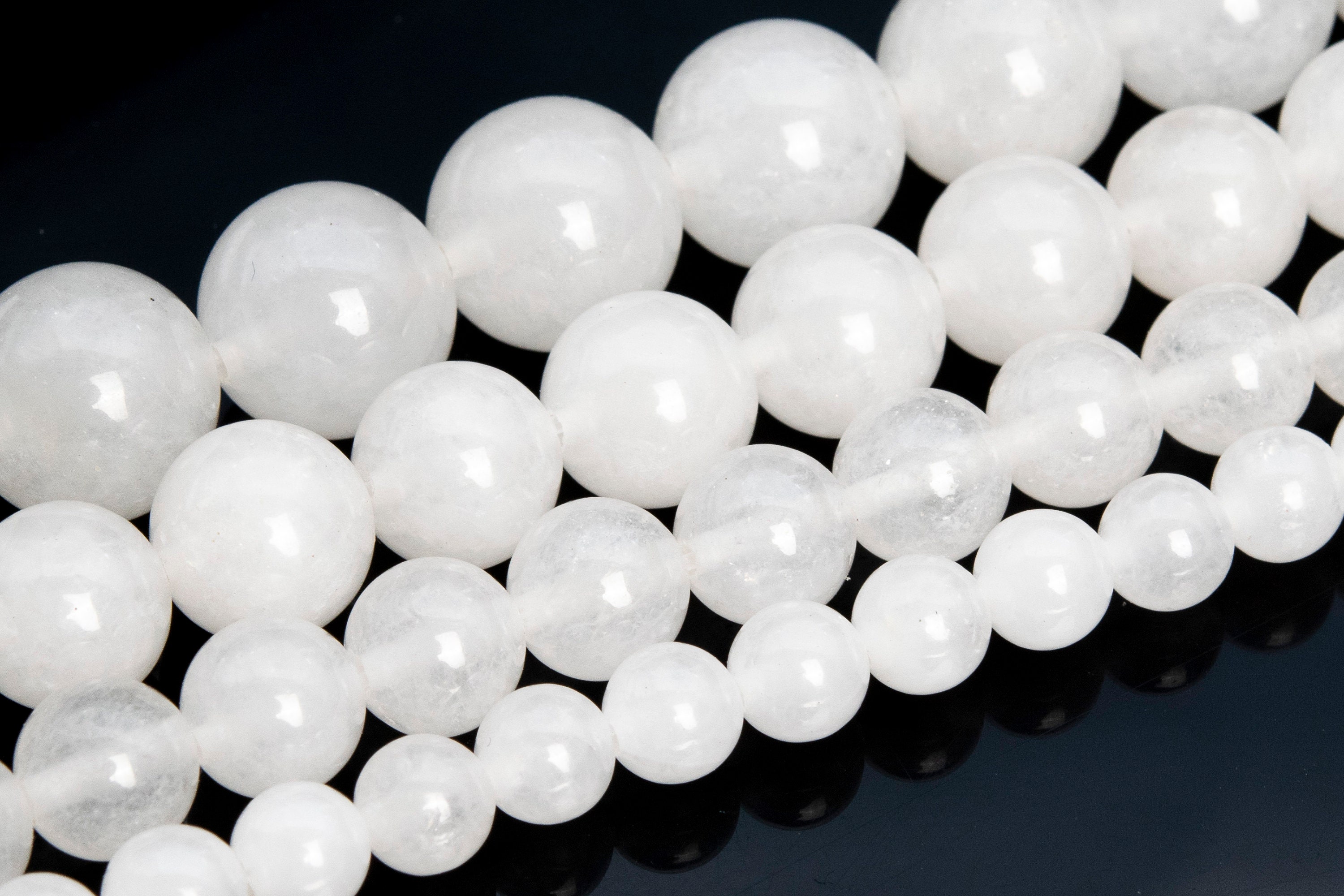 Weiße Jade Perlen Klasse AAA Echte Natürliche Edelstein Runde Lose Perlen 4  MM 6 MM 8 MM 10 MM 16 MM Massen viel Optionen