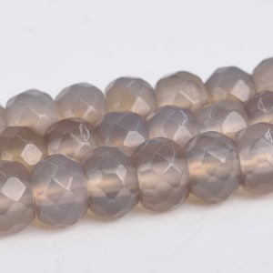 Cuentas de ágata gris de grado AAA, piedras preciosas naturales genuinas, facetadas, redondas, sueltas, de 6 mm y 8 mm. Opciones de lotes al por mayor.