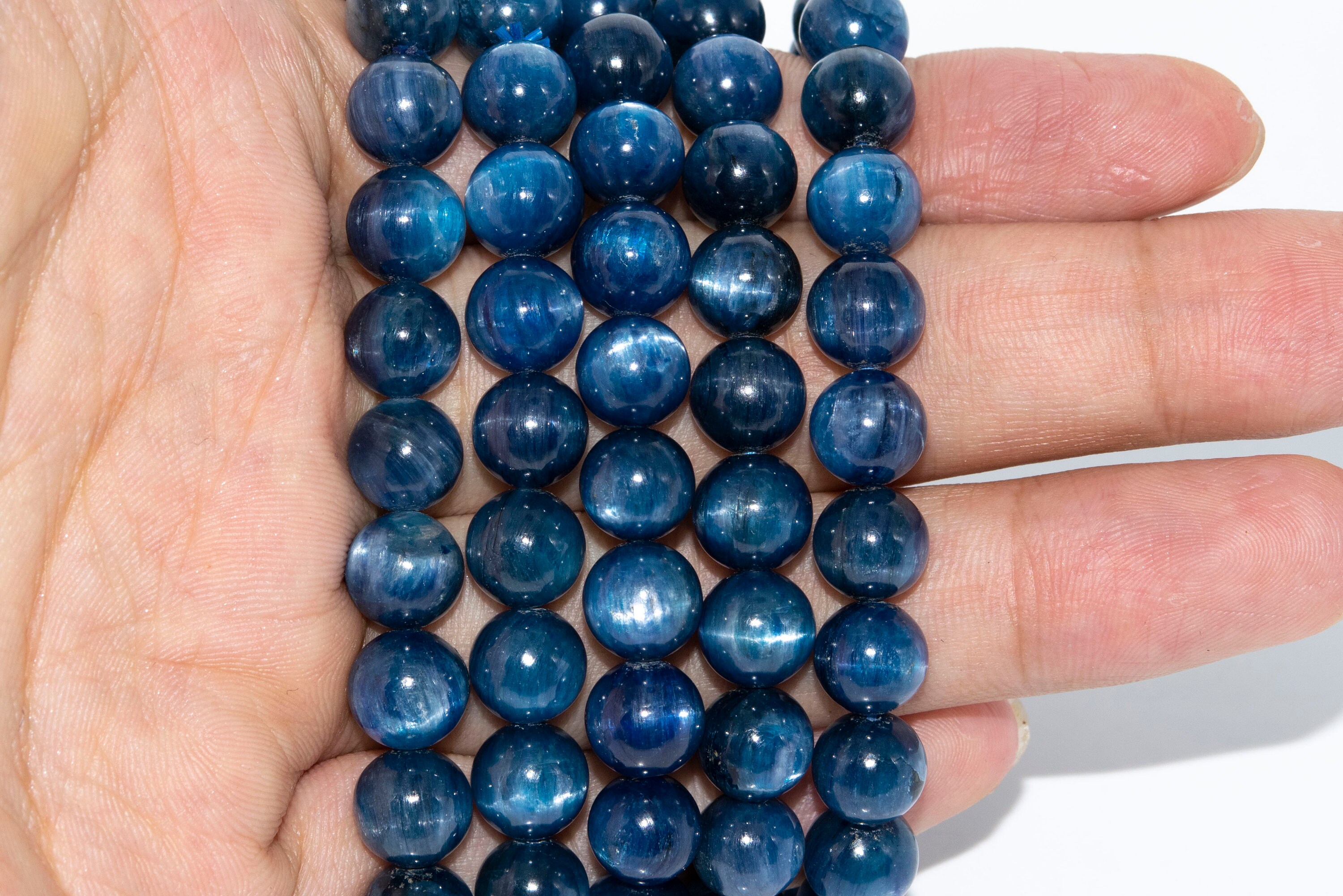 8MM Cat Eye Kyanite Beads South Africa Deep Blue Gemstone Etsy