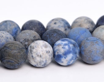 8MM Matte Blue Dumortierite Beads Grade AAA Genuine Natural Gemstone Full Strand Round Loose Beads 15.5" BULK LOT 1,3,5,10,50 (105311-1506)