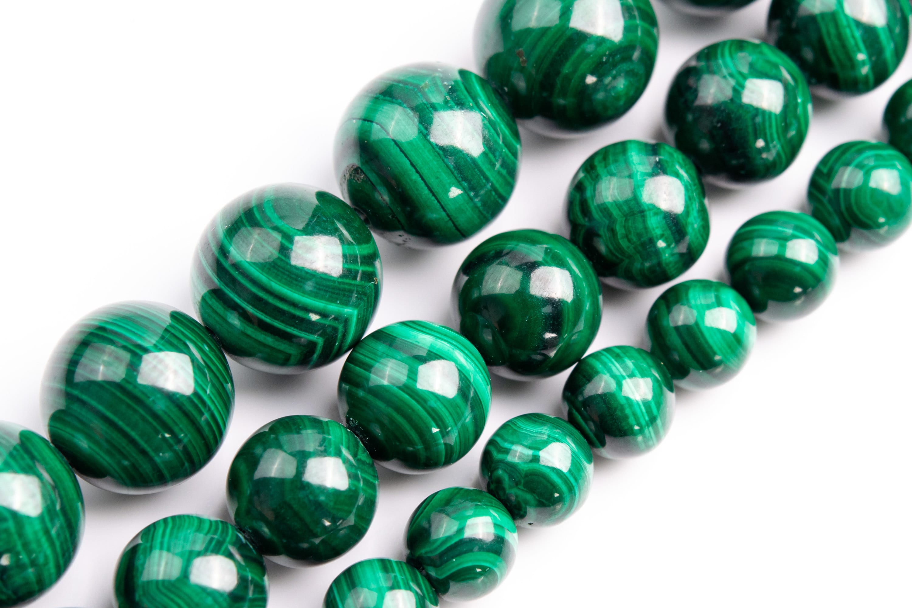 Deep Green Malachite Beads Genuine Natural Grade AA Gemstone Round Loose Beads 4MM 6MM 8MM 10MM Bulk Lot Options