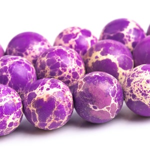 8MM Purple Sea Sediment Imperial Jasper Beads AAA Natural Gemstone Full Strand Round Loose Bead 15&quot; Bulk Lot Options (105464-1676)
