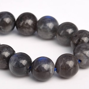 7-8MM Dark Gray Labradorite Beads Grade A Genuine Natural Gemstone Half Strand Round Loose Beads 7.5&quot; (103769h-1055)