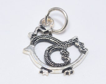 15 x 14 MM Sterlingsilber Huhn Charm Massiv (61497-2100)
