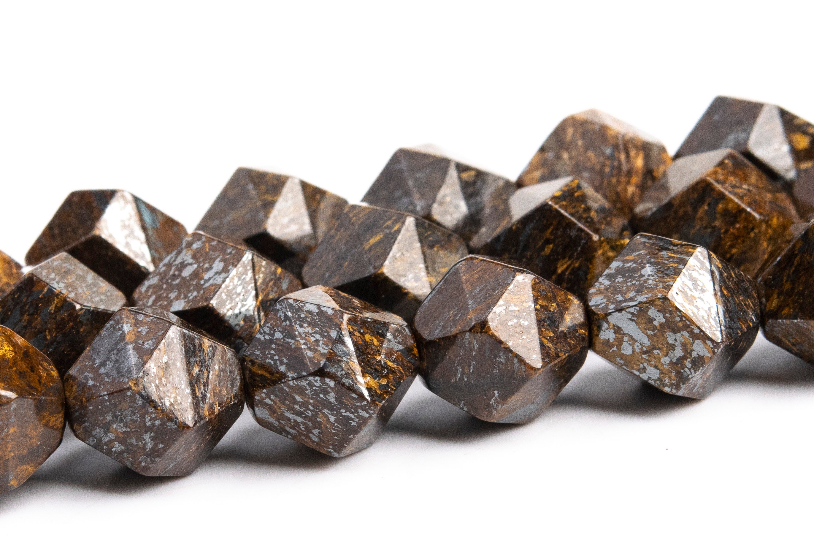 8MM Natural Toffee Bar Bronzite Gemstone Beads Grade AAA Round Loose Beads 15.5" 