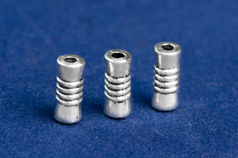 9x4MM Antique Silver Tone Spacer Beads Tube 30 Pcs Bulk Lot Options 62678-2341