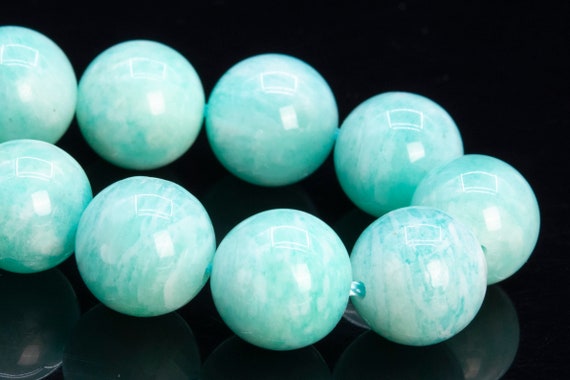 Perline Di Amazzonite Naturale, Filo Di Pietre Preziose Blu - Foto 10