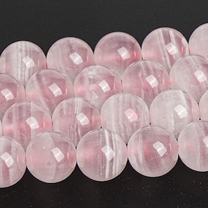 Translucent White Pink Calcite Beads Genuine Natural Grade AA Gemstone Round Loose Beads 6MM 8MM 10MM Bulk Lot Options
