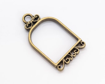18x32MM Mirror Charm Antique Bronze Tone Zinc Alloy Metal Charm 10 Pcs Bulk Lot Options (110265-3135)