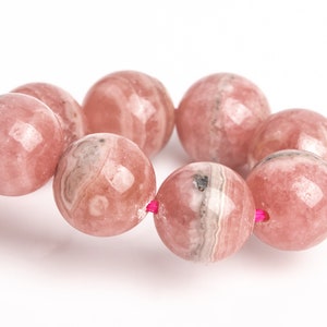 8-9MM Argentinien Rhodochrosit Perlen Rosa Armband Grade AA echte natürliche runde Edelstein 7 &quot;(123339h-3000)