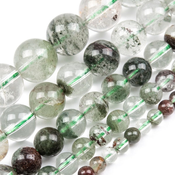 Phantom Quartz Beads Genuine Natural Grade AA Gemstone Round Loose Beads 4MM 6MM 8MM 10MM 12MM Bulk Lot Options