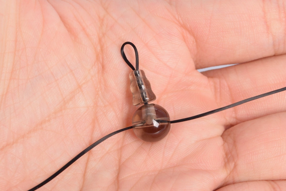 10MM Light Color Smoky Quartz Guru Beads 3 Holes Genuine