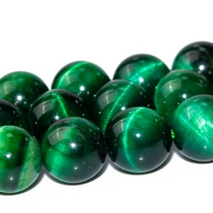 Green Tiger Eye Beads Grade AA Gemstone Round Loose Beads 6MM 8MM 10MM 12MM Bulk Lot Options