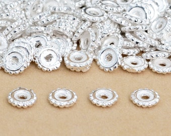 4x1MM Sterling Silver Spacer Beads Round Slice 20 Pcs Solid Silver  (64029-2187)