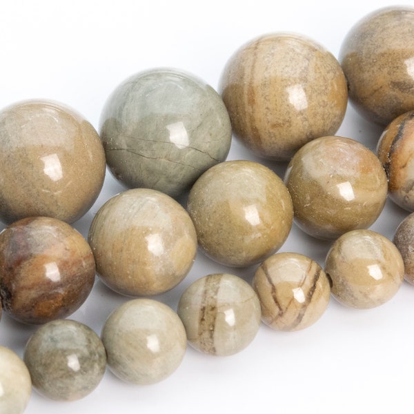 Silver Leaf Jasper Beads Grade AAA Genuine Natural Gemstone Round Loose Beads 6MM 8MM 10MM 12MM Bulk Lot Options