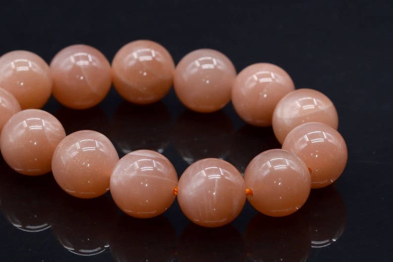 104050-1103 9-10MM Orange Moonstone Beads India AA Genuine Natural Gemstone Full Strand Round Loose Beads 15.5 BULK LOT 1,3,5,10,50