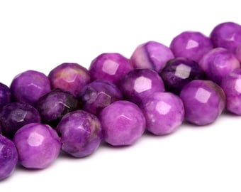 Cuentas de jaspe sugilita púrpura de 4 mm, grado AA, gema natural facetada, cuentas sueltas redondas de 15"/7,5", opciones de lote a granel (101962)