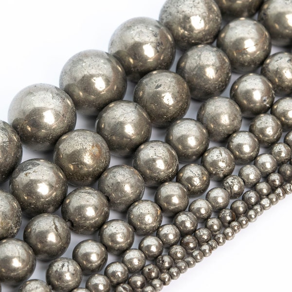 Copper Pyrite Beads Genuine Natural Grade AAA Gemstone Round Loose Beads 2MM 4MM 6MM 8MM 10MM Bulk Lot Options