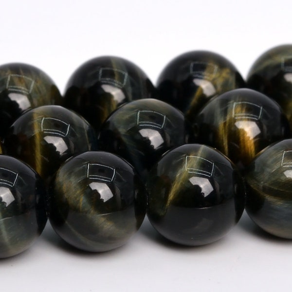 Yellow Blue Tiger Eye Beads Grade AAA Genuine Natural Gemstone Round Loose Beads 4MM 6MM 8MM 10MM 12MM Bulk Lot Options