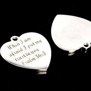 40199-2123 22x20MM When I Am Afraid I Put My Trust In You Square Charm Stainless Steel Bulk Lot Options 40199-2123 22x20MM When I Am Afraid I Put My Trust In You Square Charm Stainless Steel Bulk Lot Options
