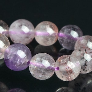 ONLY ONE 6-7MM Super Seven Beads Bracelet Grade AA+ Genuine Natural Round Gemstone 7&quot; (122900h-2848)