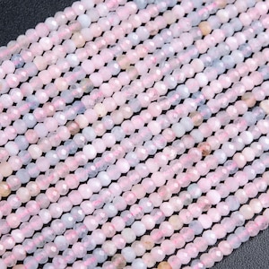 3x2MM Beryl Morganite Aquamarine Beads Grade AA Genuine Natural Full Strand Faceted Rondelle Loose Beads 15&quot; Bulk Lot Options (117861-3982)