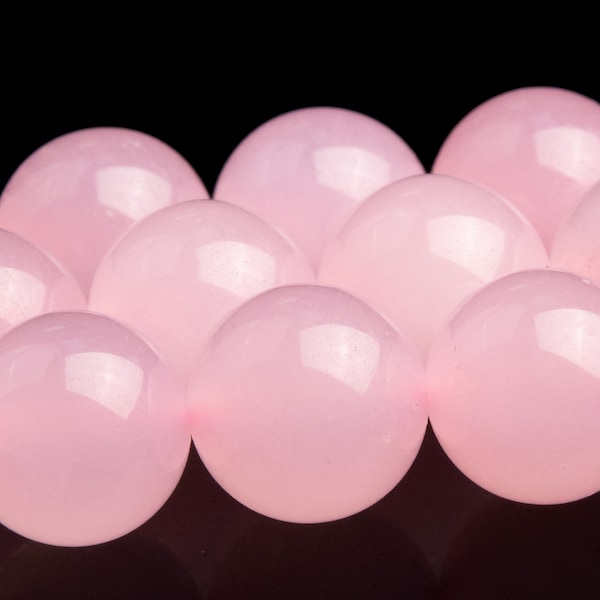 10MM Pink Jade Beads Grade AAA Natural Gemstone Full Strand Round Loose Beads 14.5" BULK LOT 1,3,5,10 and 50 (101075-185)