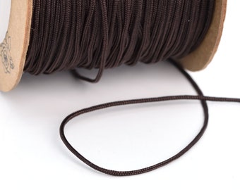 High Quality 0.8MM Coco Brown Knotting Macrame Cord Braided Thread No Elasticity 1 Spool 80 Meters Bulk Lot Options (64063-S2455)