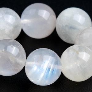 SLECHTS EEN 8-9MM doorschijnende regenboog maansteen kralen armband klasse A echte natuurlijke ronde edelsteen 6,5&quot; (118268h-4090)