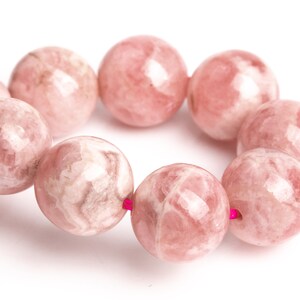 9MM Argentinien Rhodochrosit Perlen Rosa Armband Grade AA echte natürliche runde Edelstein 7 &quot;(123242h-2986)