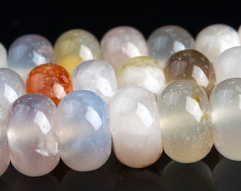 Multicolor Cherry Blossom Agate Beads Grade B Genuine Natural Gemstone Rondelle Loose Beads 6MM 8MM Bulk Lot Options