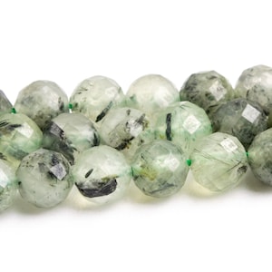 6MM Epidote In Prehnite Beads Grade A Genuine Natural Gemstone Faceted Round Loose Beads 15.5" / 7.5" Bulk Lot Options (118936)