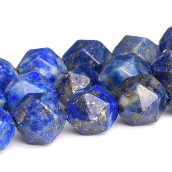 Blue Lapis Lazuli Beads Star Cut Faceted Grade A Natural Gemstone Loose Beads 6MM 8MM 10MM Bulk Lot Options