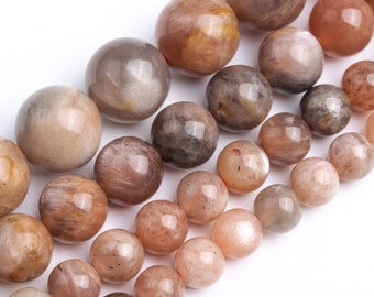 Gray Brown Sunstone Hematite Inclusions Beads Genuine Natural Grade A Gemstone Round Loose Beads 6MM 8MM 10MM Bulk Lot Options