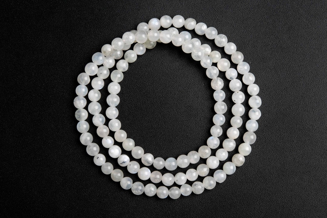 ONLY ONE 5MM Rainbow Moonstone Beads Grade A Genuine Natural Gemstone