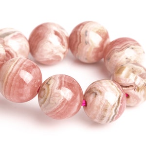 8-9MM Argentinien Rhodochrosit Perlen Rosa Spitze Armband Grade AA echte natürliche runde Edelstein 7 &quot;(123239h-2984)