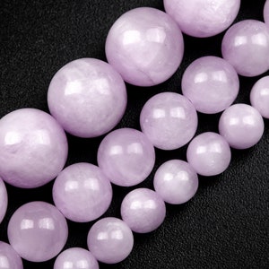 Kunzite Beads Genuine Natural Brazil Grade AAA Gemstone Round Loose Beads 4MM 6MM 8MM 10MM Bulk Lot Options image 1