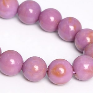 9MM Purple Pink Phosphosiderite Beads Grade A Genuine Natural Gemstone Half Strand Round Loose Beads 7.5&quot; (109320h-2936)