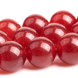 10MM Wine Red Jade Beads Grade AAA Gemstone Full Strand Round Loose Beads 15&quot; Bulk Lot Optioms (101694-401)