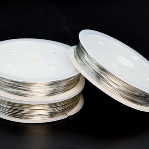 20 Gauge / 0.8MM Silver Tone Copper Wire Beading Thread No Elasticity 1 Spool 3 Meters Bulk Lot Options (64084-2458)